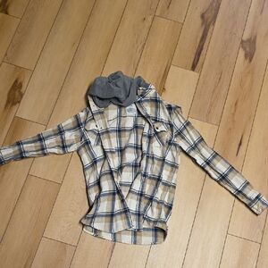 Sonoma Kids Plaid Button Down Shirt - Tan and Blue 💙5 For $25💙